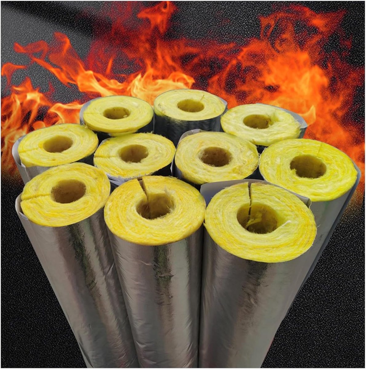 Isolatie Buis - Glaswol Isolatie - Leiding Isoleren - Warmtebehoud Vorstbestendig - ID27mm T30mm L1m - Zilver