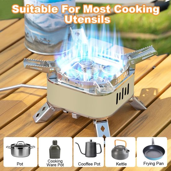 Campingfornuis Gas - Draagbaar Kooktoestel - Buiten Koken - Met Piezo Ontsteking - 18 cm - Zwart van Campingfornuis — afbeelding 3