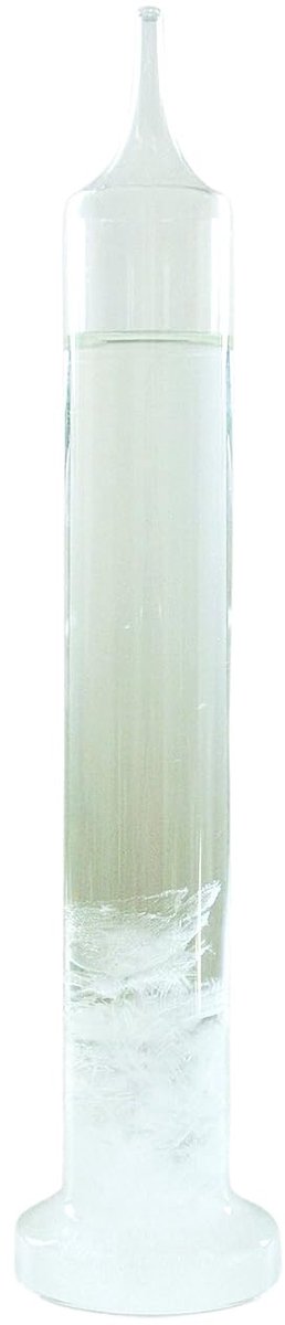 Stormglas Barometer - Weerglas Cilinder - Weersvoorspelling Thuis - Antieke Reproductie - 24 cm Hoog - Transparant Glas