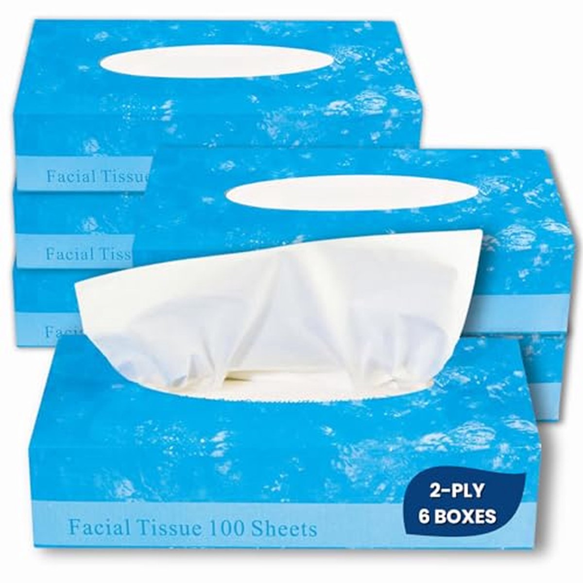 Gezichtsdoekjes Doos - Papieren Zakdoekjes - Dagelijks Gebruik - Zacht en Sterk - 6 Dozen - Wit