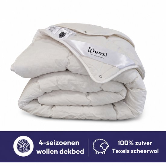 Densi 100% Texels Scheer Wol - Wollen Dekbed - 4-Seizoenen Dekbed - 200x220 cm - IWS Wolmerk - All Season