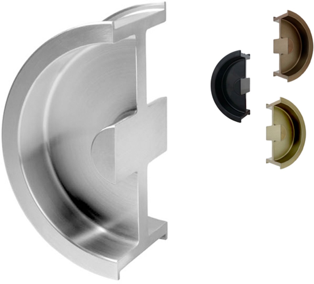 Schuifdeurgreep I-3250 RVS - Inbouw schuifdeurkom - merk Didheya - voor deurdikte 38 mm - Diameter 100 mm