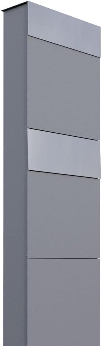 Brievenbus Dubbel - Postbak - Post Ontvangen - Vrijstaande Vloer - 36x115x13 cm - Grijs Metallic
