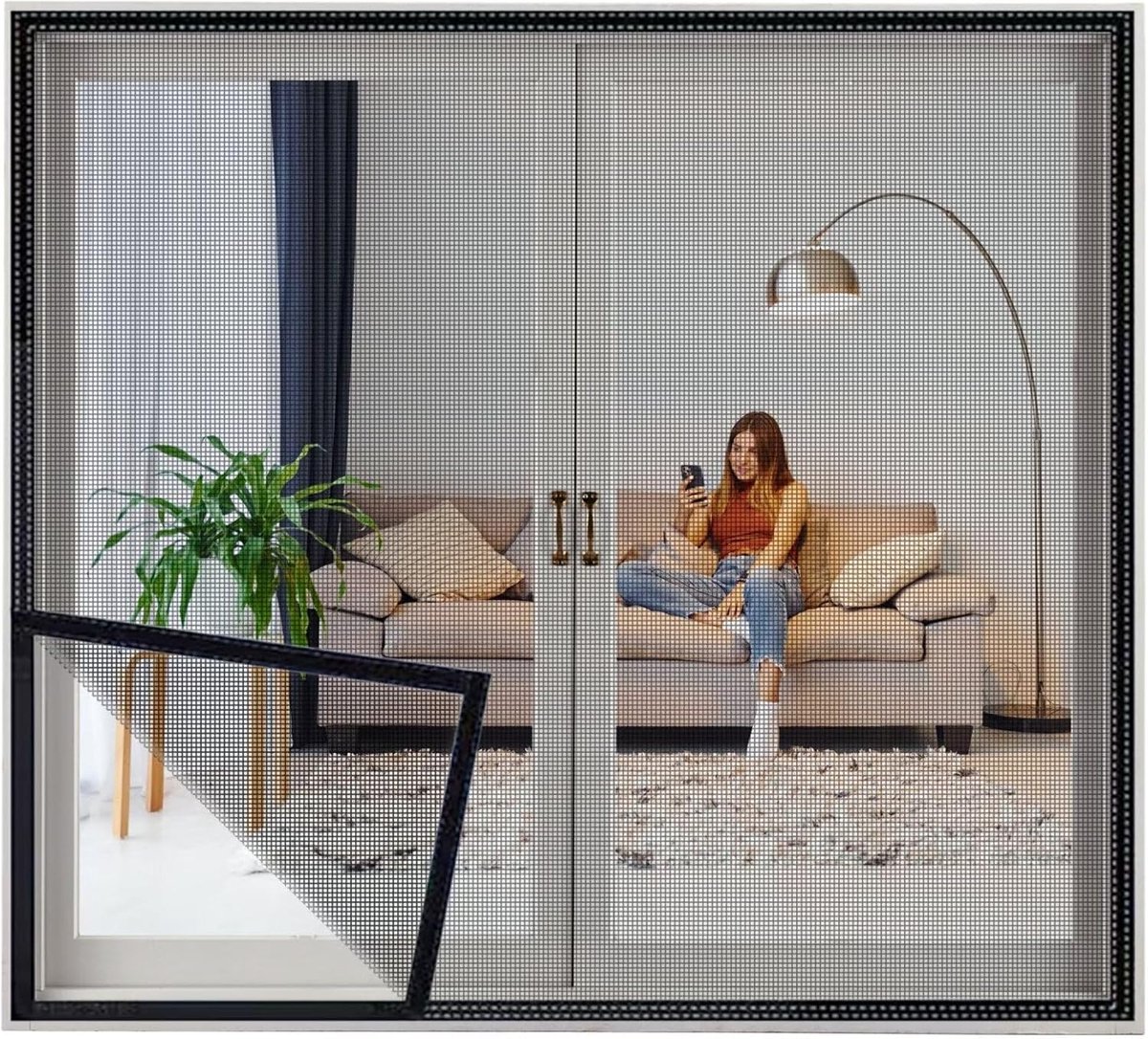 Horren Ramen - Insectenwering Raam - Insecten Buiten Houden - Zonder Boren - 115x110cm - Z