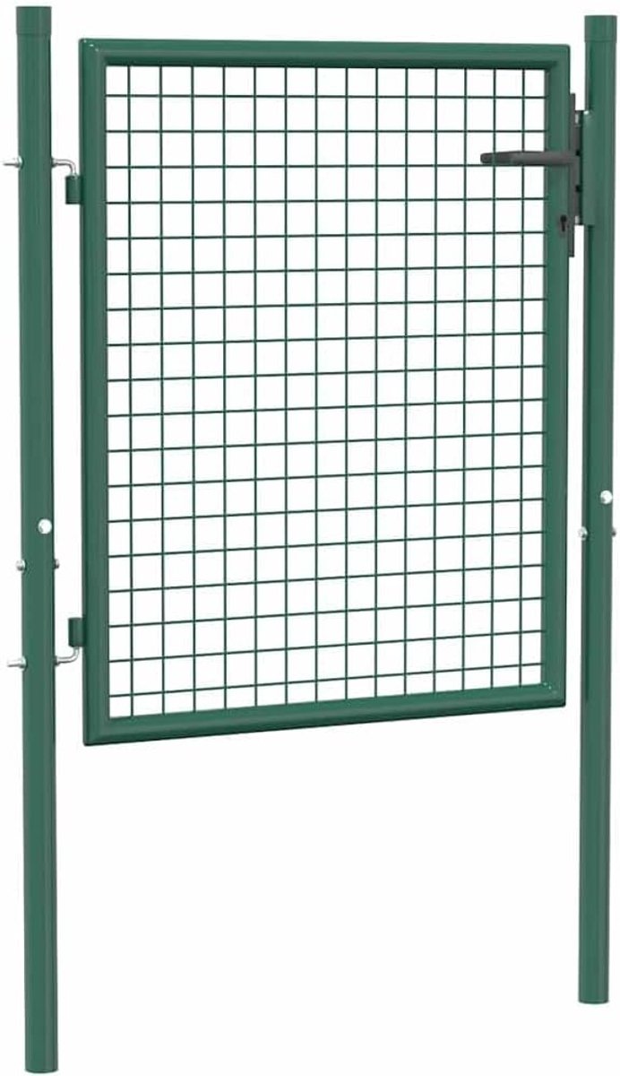 Tuinpoort - Toegangshek - Tuin Afscheiden - Gepoedercoat Staal - 100x75 cm - Groen