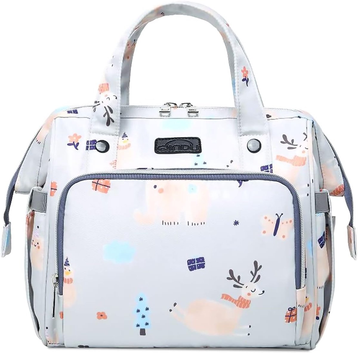 Multifunctionele luiertas - Draagtas mama - Baby verzorgen - Waterdicht polyester - 28 x 15 x 27 cm - Grijs