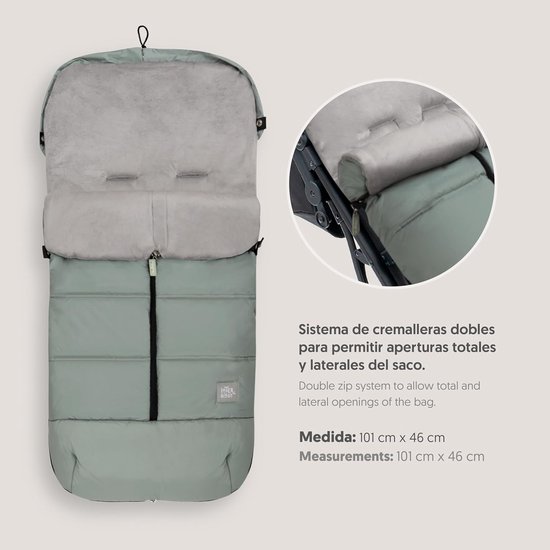 Universele Voetenzak - Kinderwagen Slaapzak - Warm Blijven - Afneembaar Ontwerp - 52 x 46 cm - Groen van Universele — afbeelding 4