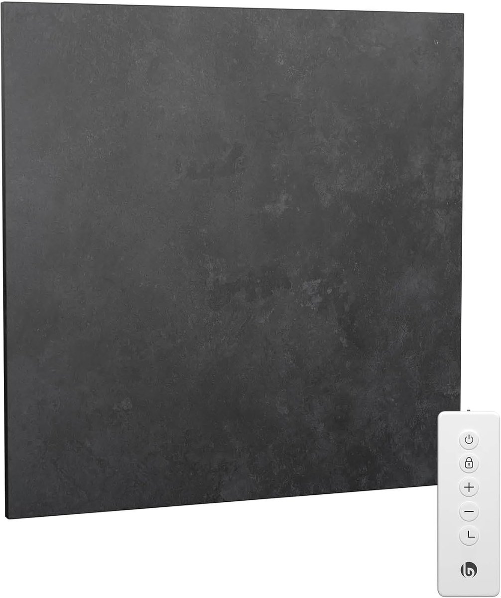 Infrarood paneel - Wandverwarming - Badkamer verwarmen - Wifi en app bediening - 60x60 cm - Zwart