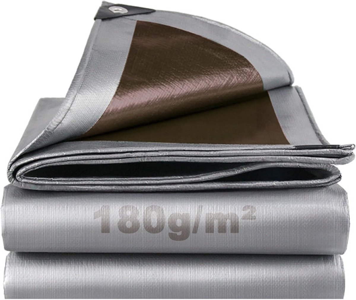 Afdekzeil - Zeildoek Oogjes - Universeel Gebruik - Waterdicht Uv-bestendig - 3 x 5 m - Grijs Koffie