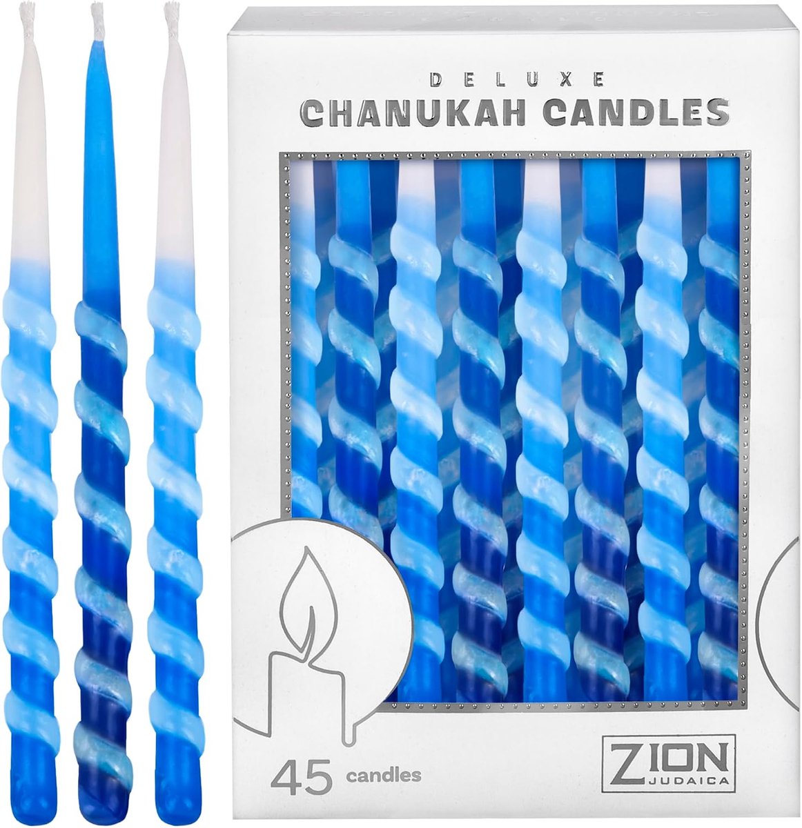 Chanoeka Kaarsen - Feestelijke Kaarsen - Religieuze Viering - Druppelloos Handgemaakt - 45 Stuks - Blauw
