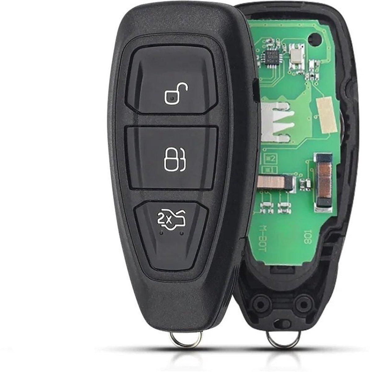 XEOD 3 knops sleutel keyless - Complete sleutel - Met electronica - Geschikt voor Ford - 4D63 - KR55WK48801 - 1 stuks