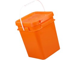 Vierkante emmer - Opbergbak container - Multifunctionele opslag - Verdikt en versterkt - 13L - Oranje
