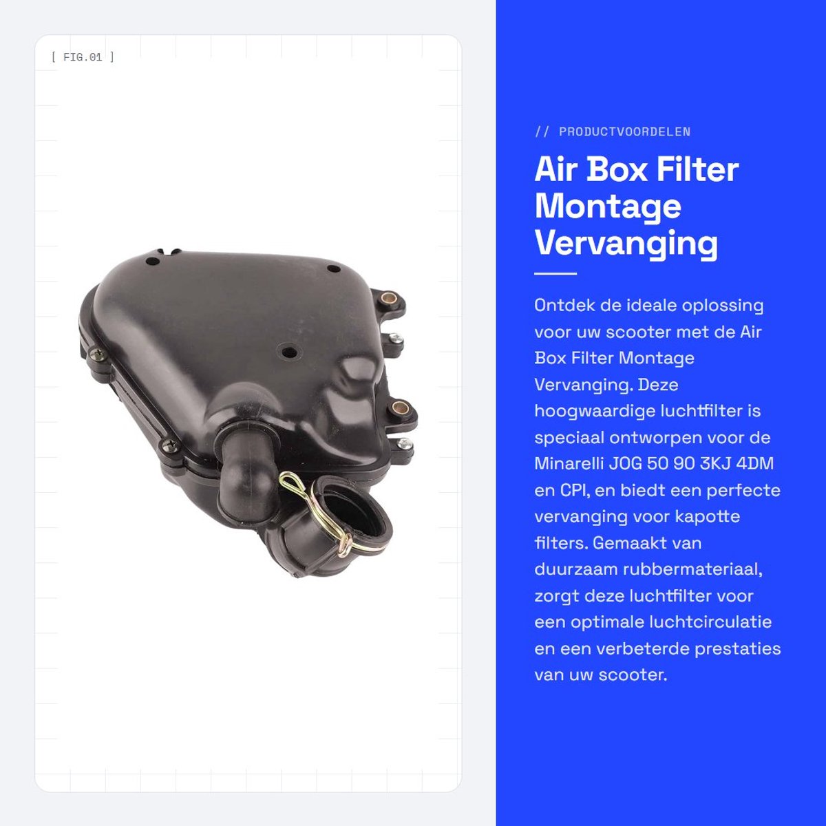 Dailygoods- Luchtfilter Hoogwaardig Rubber - Vervanging voor