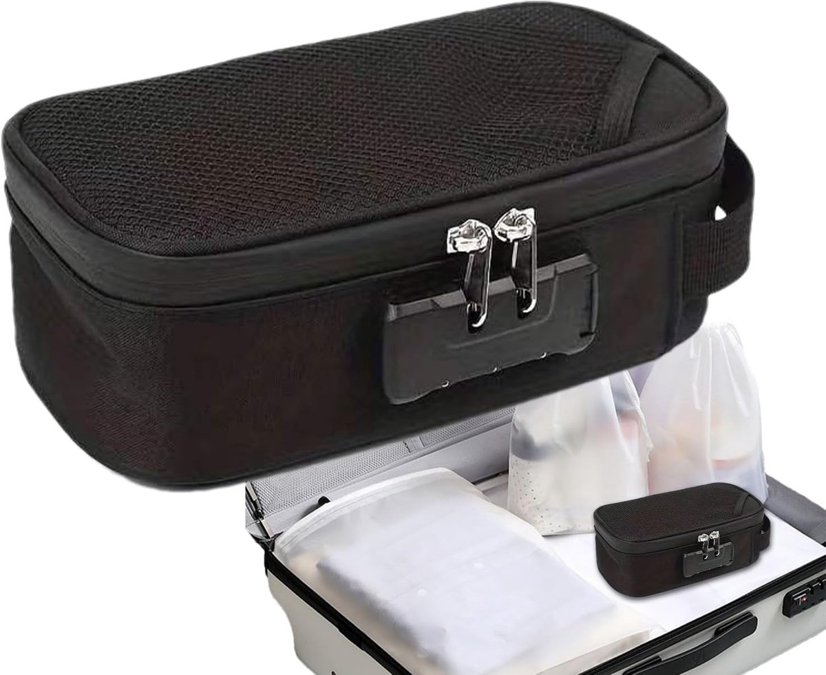 Geurbestendige Tas - Geurzakje Documenten - Reisopslag Documenten - Geurblokkerende Technologie - 21 x 10.5 x 8 cm - Zwart