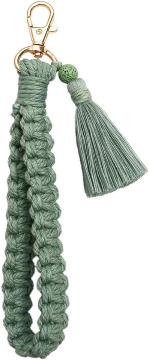 Tashanger/Sleutelhanger Boho Macrame - Groen