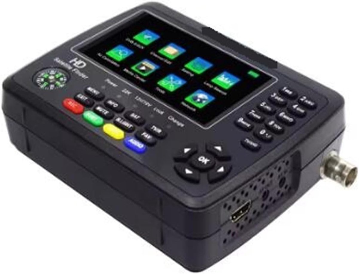 Satelliet TV Zoeker - Signaalmeter Schotel - Satellietschotel Afstellen - 4.3 Inch LCD Kleurenscherm - 4-6 Uur Batterij - Zwart