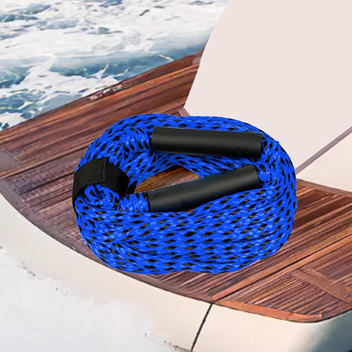 Sleepkabel Boot - Drijvend Touw - Watersport Hulp - Anti-Ophanging Drijfvermogen - 18 Meter - Blauw Zwart