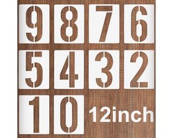 Dailygoods - Jognee Sjablonen, groot, 27 cm, herbruikbaar, kunststof, cijfersjabloon, sjabloon voor garage, parkeerplaats, huisnummers, brievenbussen, adressen, schilderwerk