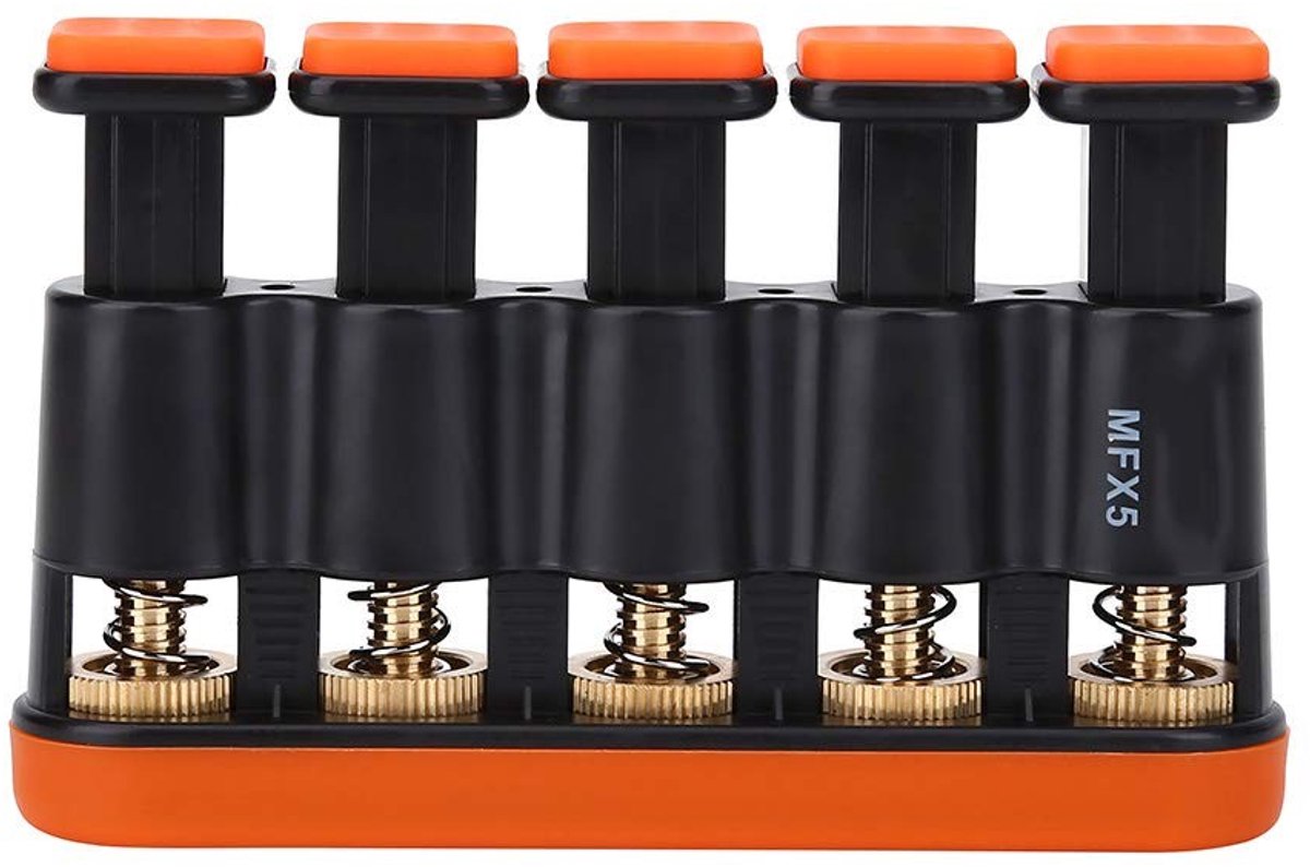 Dailygoods - Finger Exerciser 3-8.5lb Grip Trainer Strengthener 5 Toetsen Gitaar Beginner Hand Vinger Kracht Variabele Spanning Exerciser Grip Trainer voor Piano Gitaar (Oranje)