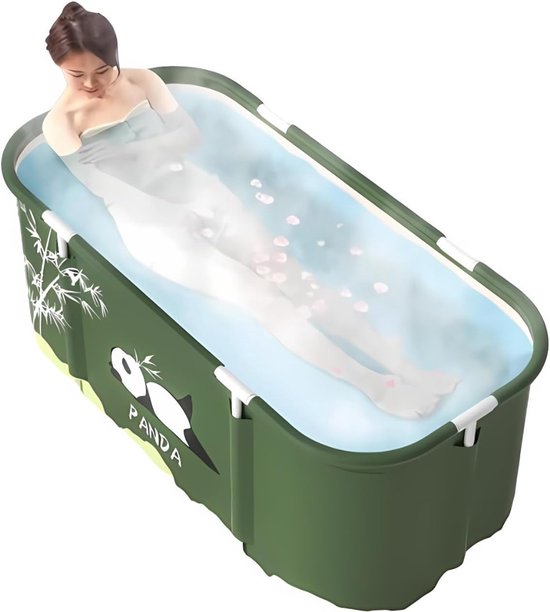 Baignoire assise SNJY® pour adultes - Baignoire pliable - Baignoire escamotable - 115L x 50l x 60H cm - Panda - Vert