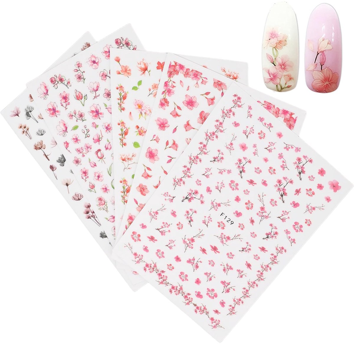 Dailygoods- Nail Art Stickers 3D Kersenbloesems - Zelfklevende Decoraties - DIY Accessoires - Acryl Nail Art - Bloem Motieven - Nageldecoraties