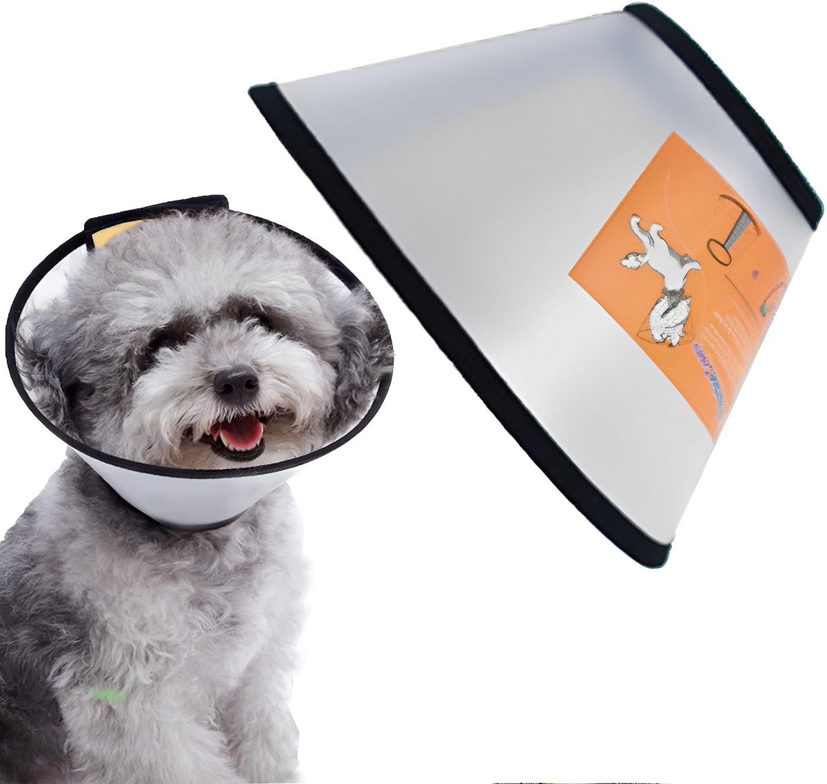 Dailygoods- Halsband Verstelbaar - Veiligheidsplastic - Lichtgewicht - Anti-Bite - Hondenhalsband - Nekomtrek 23-27cm