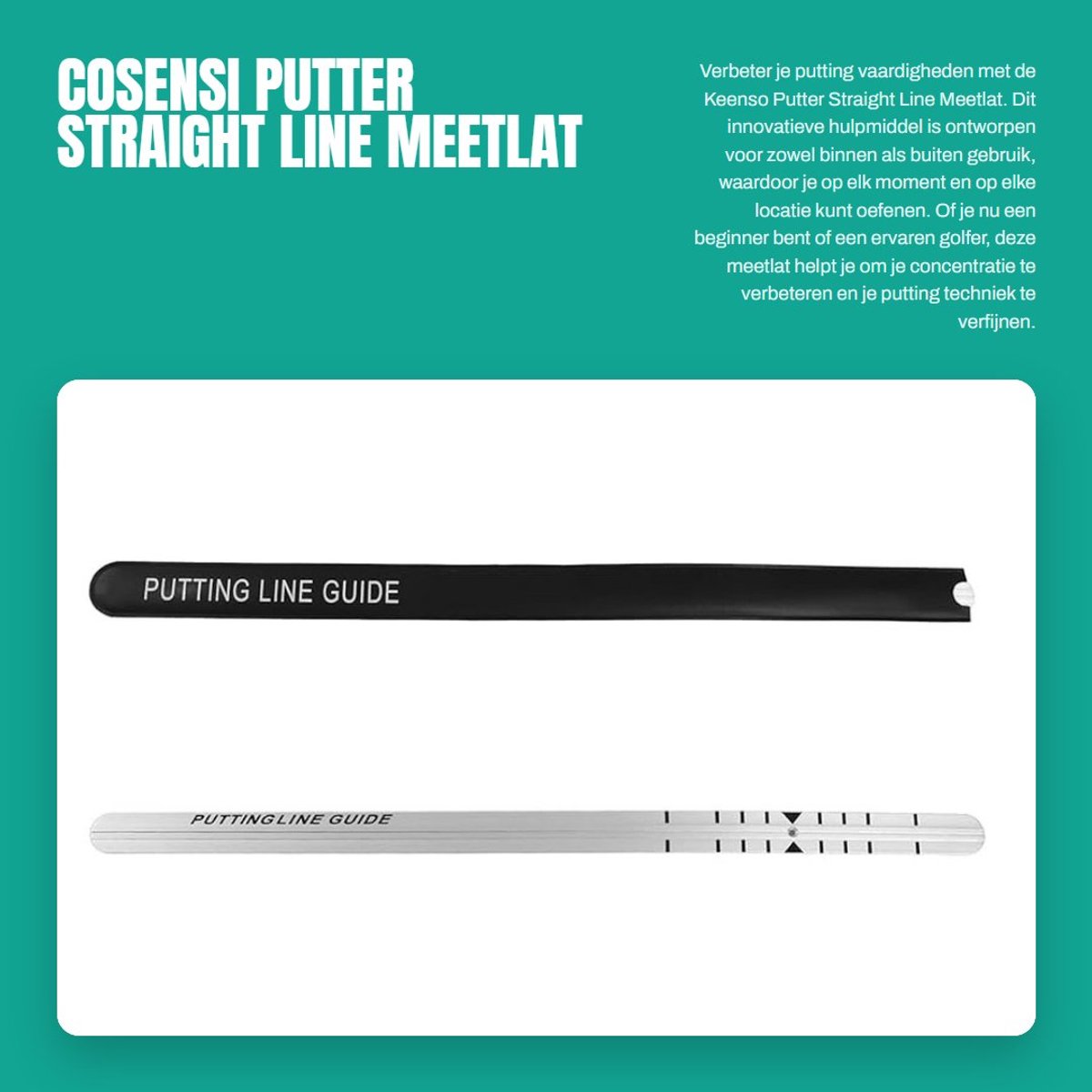 Dailygoods- Putter Oefenhulpmiddel - Aluminium Meetlat - Putting Line Gids - Verbeter Balans - Versterk Concentratie - Schokbestendig - Puttingrail