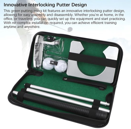 NTH products- Putter Set - Indoor Golfputter - Oefenapparatuur - Zinklegering/Aluminiumlegering - Inclusief 2 Golfballen - Opbergtas - Realistische Putting Ervaring - Golfset van Nth Products — afbeelding 2