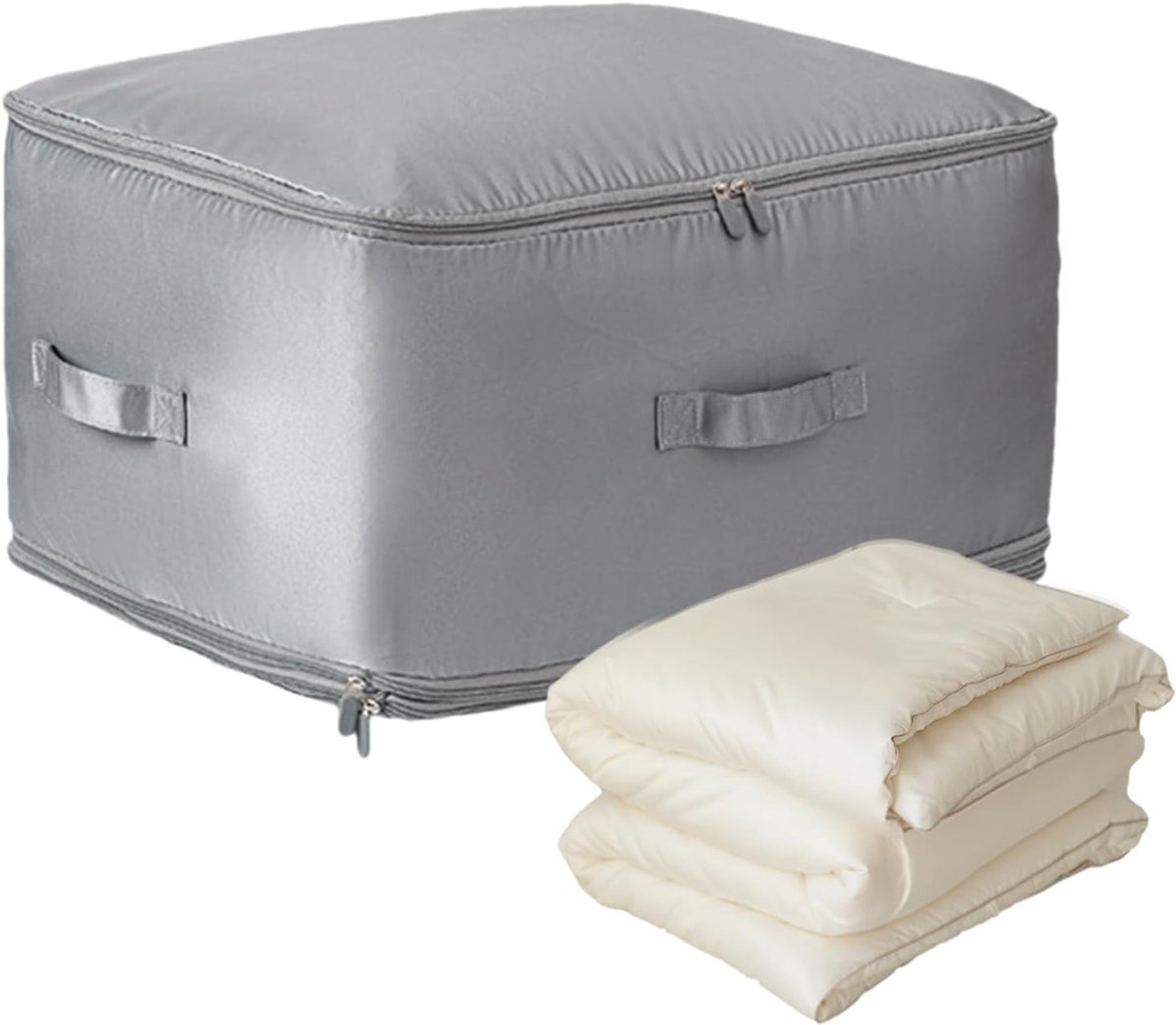 Opbergzakken Dekbed - Kledingcontainers - Ruimte Optimaliseren - Stevige Handgrepen - 52x45x30cm - Grijs