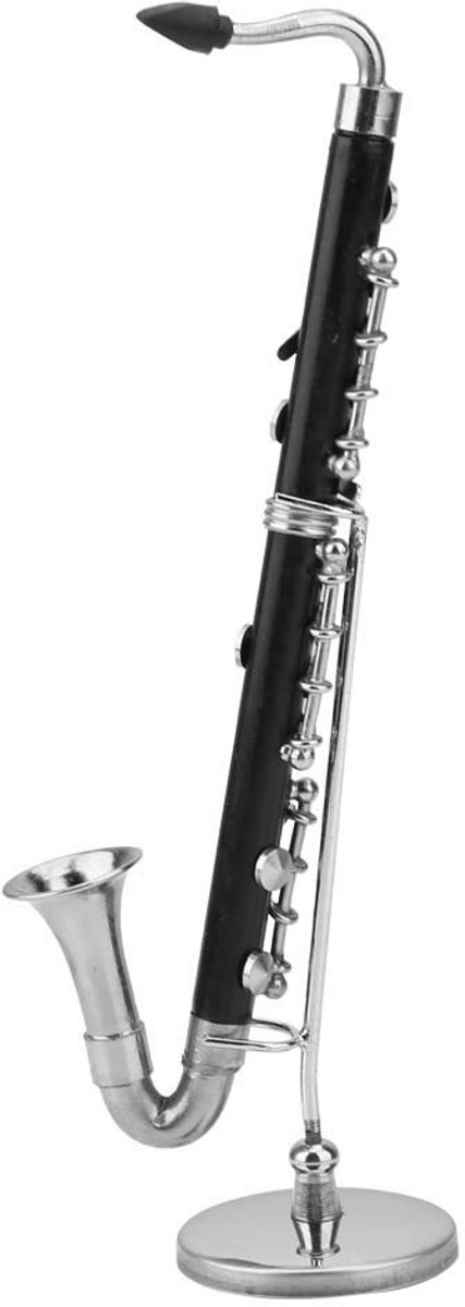 Dailygoods- Miniatuur Klarinet Compact Ornament - Muziekinstrument Decoratie - Standaard - Koffer - Elegant Design - Duurzaam Materiaal