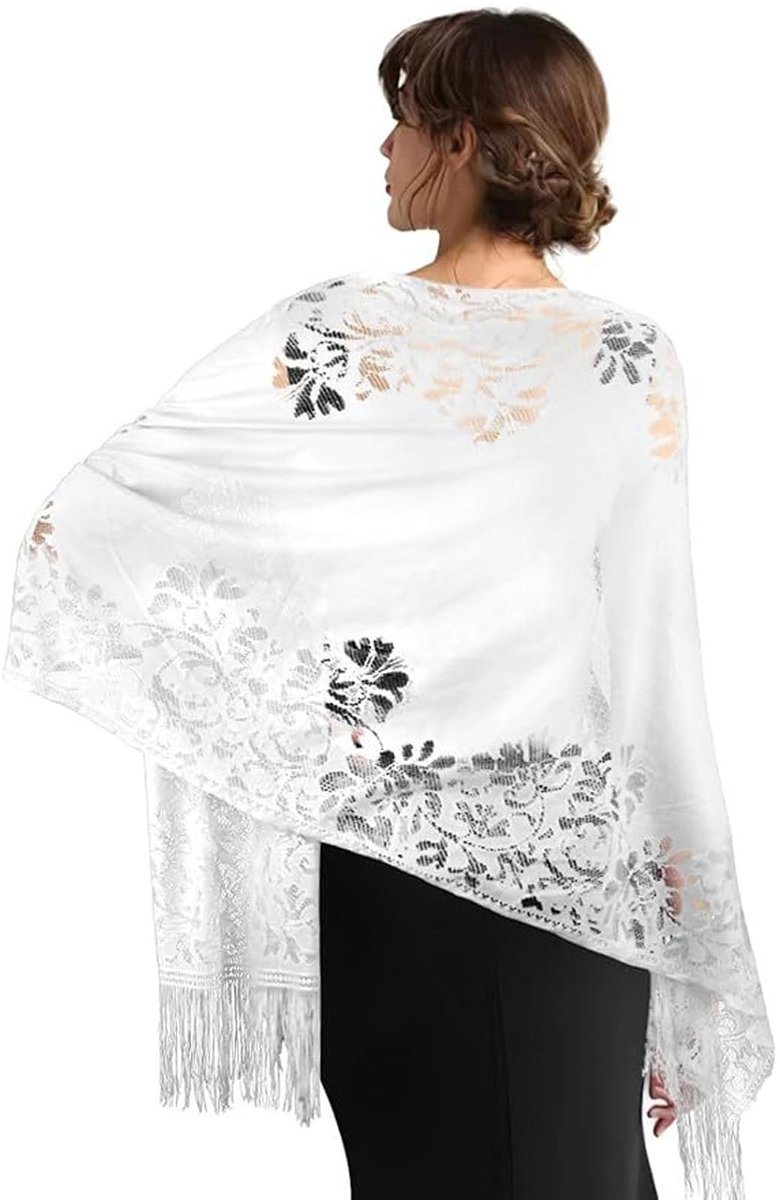 Dailygoods - Chique Kant Sjaal voor Dames - Bruiloft en Feest