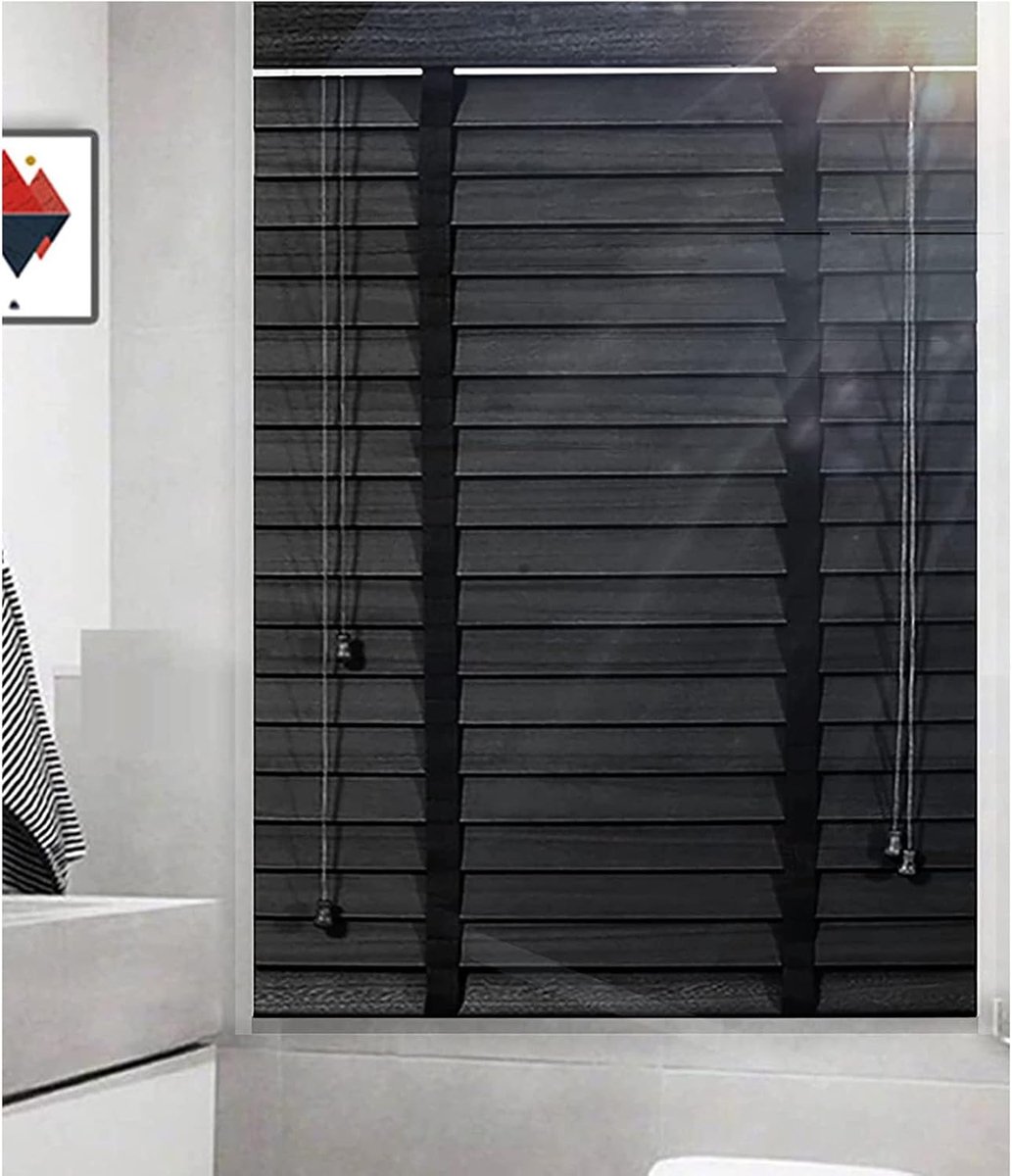 Houten Jaloezieën - Raambekleding Lamellen - Licht Reguleren - 50mm Lamellen - 90 x 200 cm