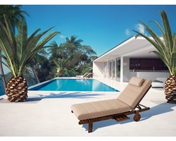 Ligbed Tuinkussen Malaga Beige Waterafstotend- Ligmatras - Multifunctioneel - Comfortabel - Duurzaam - Stijlvol - 204x60 cm