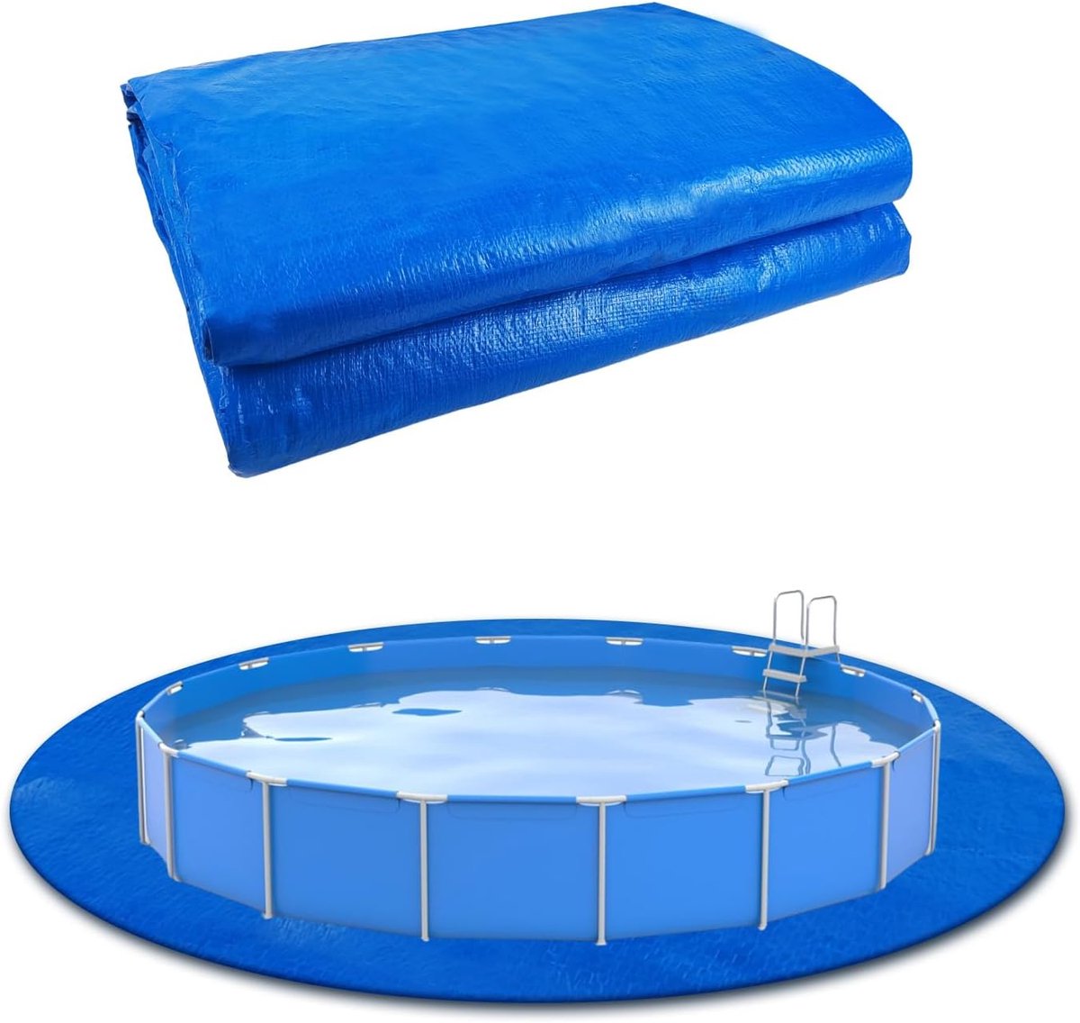 Ronde Zwembadbodemmat - 1stuk - 335 cm - Zwaar Uitvoerbare Onderlaag voor Bovengronds Zwembad - Beschermt Zwembadfolie tegen Beschadigingen - Stevig en Duurzaam - Geschikt voor Ronde Zwembaden - 3.35 m - Blauw