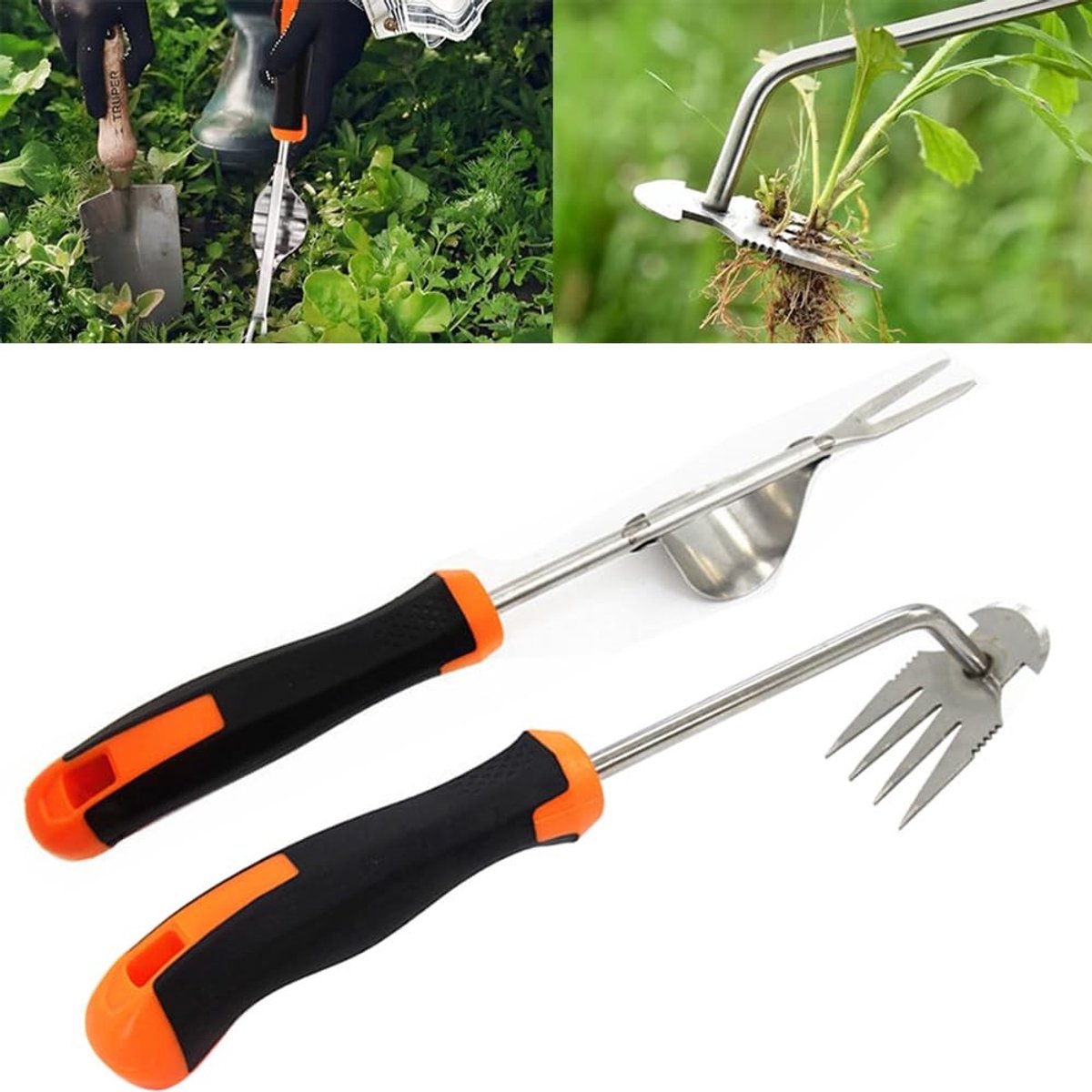 Dailygoods- Onkruidsteker Hoogwaardig - Onkruidverwijderaar - Onkruidtrekker - Handgereedschap - Tuingereedschap - Set van 2 Stuks