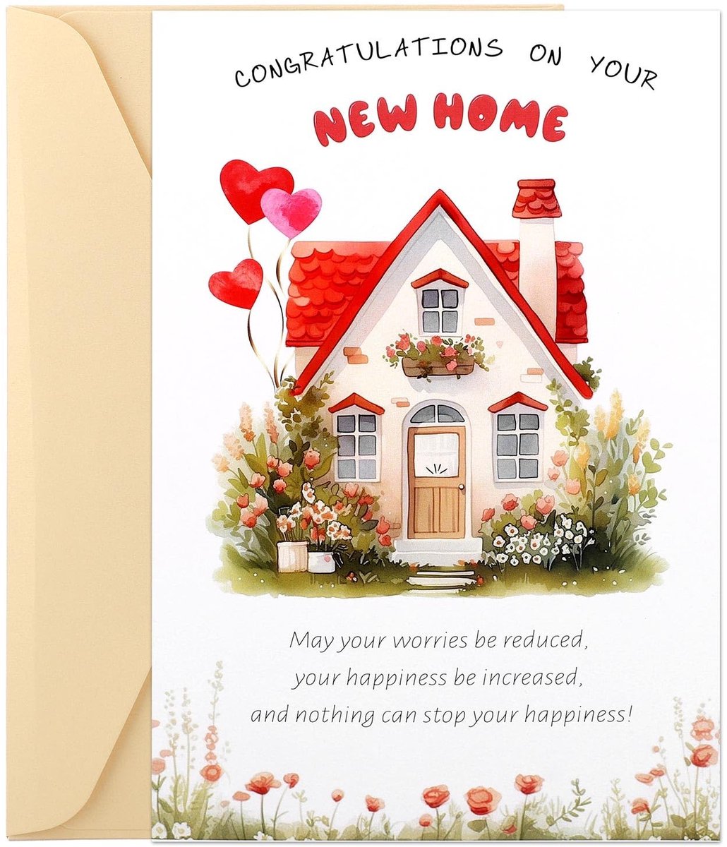 Dailygoods - Grappige Housewarmingkaart met Envelop - Gefeliciteerd met je Nieuwe Huis
