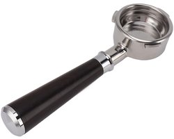 Dailygoods - 58mm Bodemloze Filterhouder 3 Oren Rvs Koffie Filterhouder Massief Houten Handvat Barsetto voor Koffiezetapparaat (#3)
