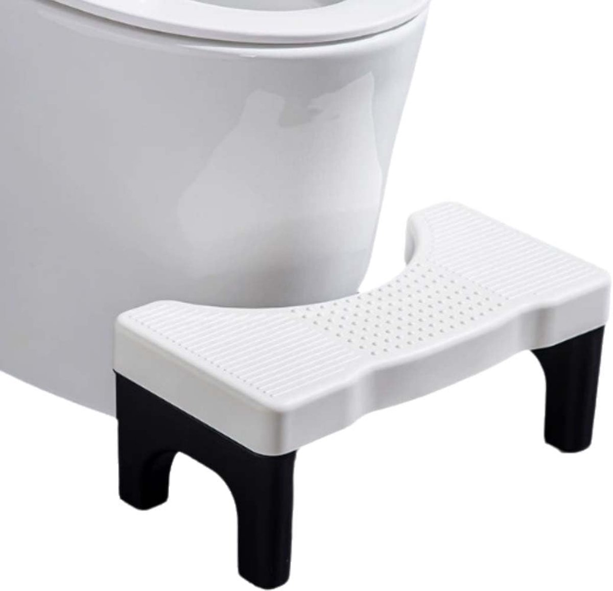 Toiletvoetsteun - Badkamerkrukje - Houdingscorrectie - Antislip ontwerp - 40 x 21 x 17 cm - Zwart