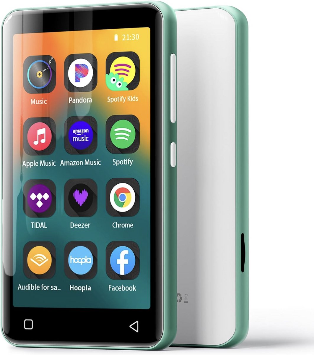 MP3-speler met Bluetooth en Wifi 80GB - Kindvriendelijke Muziekspeler met Spotify (Kids), Audible & Ouderlijk Toezicht - 4 Inch Touchscreen - Groen
