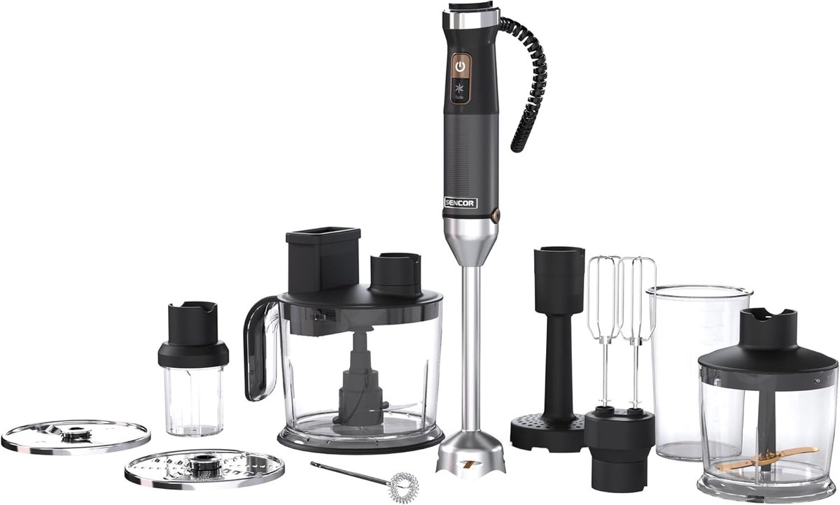 Staafmixer set - Keukenmachine - Maaltijden bereiden - 10-in-1 multifunctionaliteit - 1500 Watt - Zwart