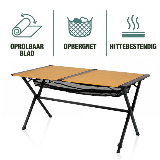 Happy Rhino - Roltafel Burleigh - Eettafels - Zwart - 7,6kg - Aluminium plaat - 140 x 80 cm van Merkloos — afbeelding 4