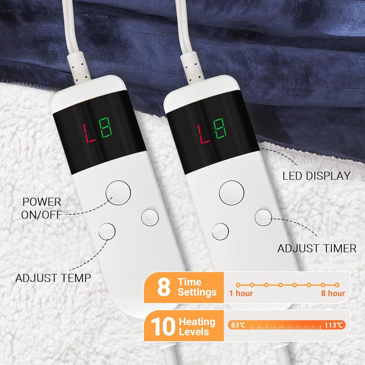 Elektrische Deken - Warmtedeken - Ontspannen op de bank - Automatische Uitschakeling - 150 x 180 cm - Tibetaans — cadeau in Wonen & Interieur - foto 6