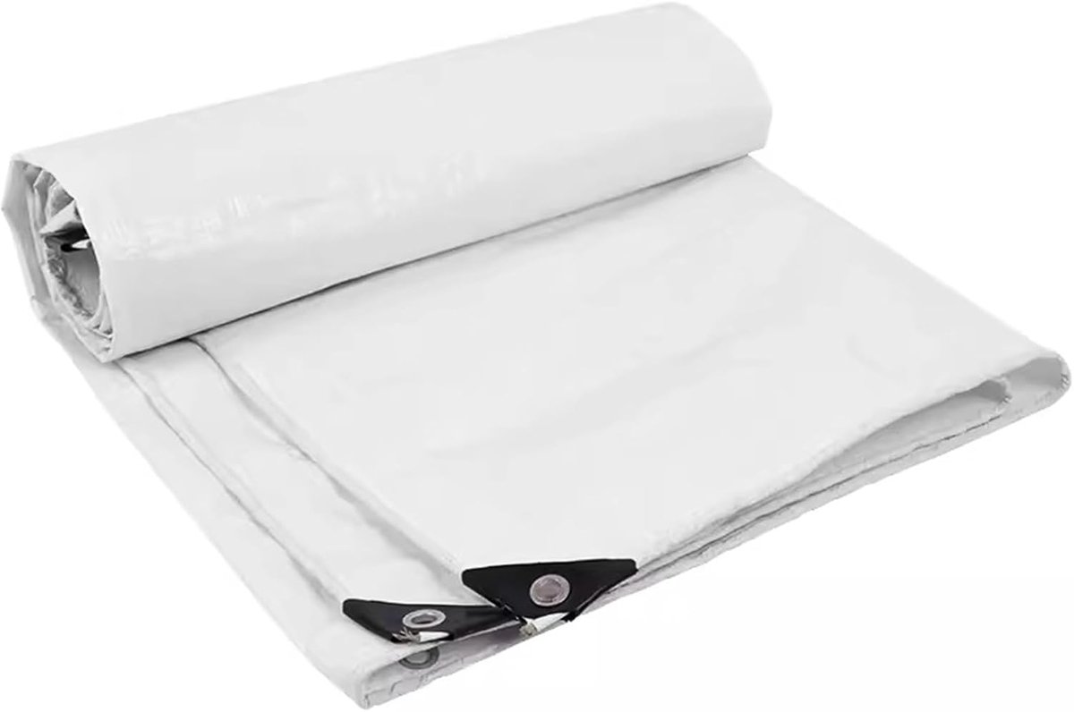 Waterdicht zeildoek - Zwaar canvas - Bescherming buiten - Dubbelzijdig zwaar - 2x2.5m - Wit