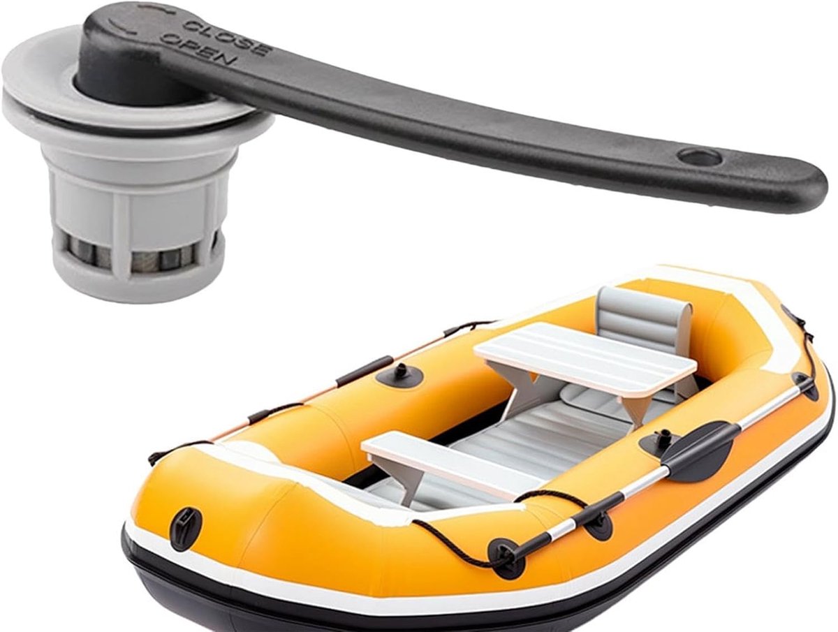 Opblaasboot Luchtplug - Hogedruk Inlaat - Watersport Activiteiten - Dubbele Siliconen Afdichting - 6 of 8 Gaten - Zwart