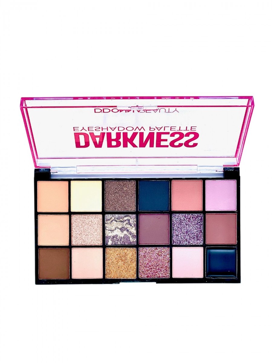 D'Donna Beauty - DARKNESS Oogschaduw Palette - 18 Tinten Bruin - Zwart - Zilver Glitter - 1 Doos 14,5 x 8 cm