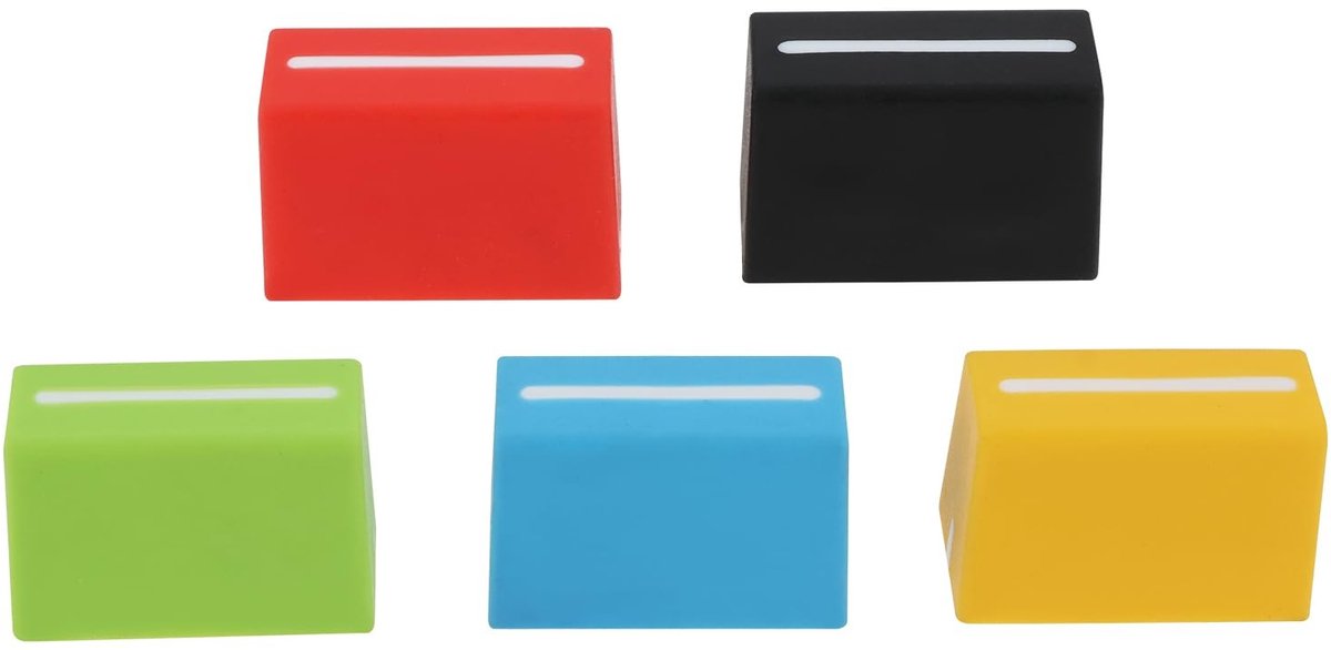 Dailygoods- Reserveknoppen Set van 5 - Fader Knoppen - Antislip - Slijtvast - Rubber/Kunststof - Afmetingen 22 x 11,5 x 14 mm - Faderknoppen