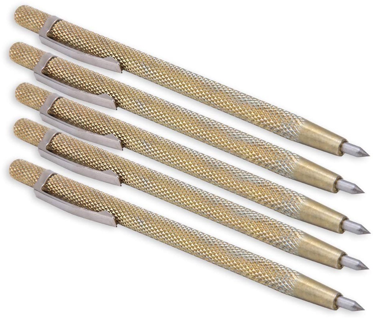 Dailygoods- Graveerpen Scherpe Hardmetalen Punt - Antislip Handgreep - Draagbaar Ontwerp - Geschikt voor Hout/Glas/Tegels - 5 Stuks - Duurzaam Wolfraamstaal - Scribing Tool