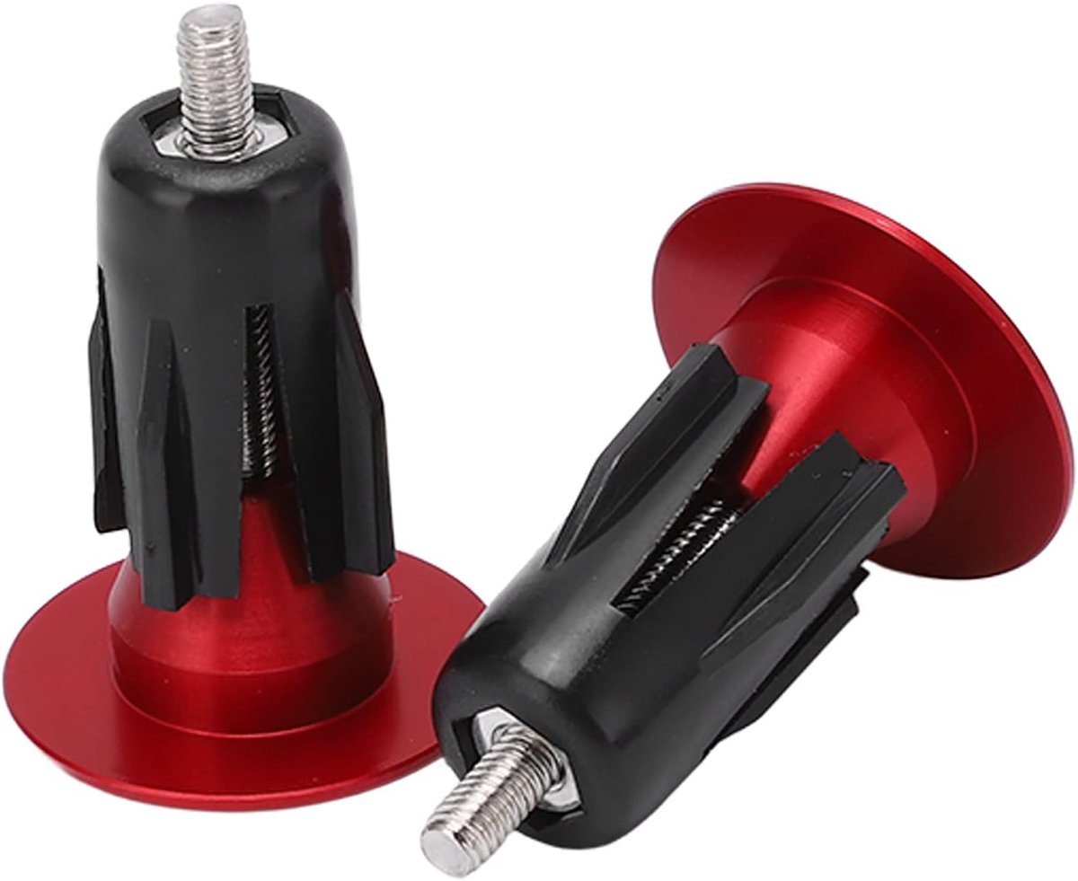 Fiets Stuurpluggen - Grip Eindstukken - Stuur Bescherming - Lichtgewicht Aluminium - 2 Stuks - Rood