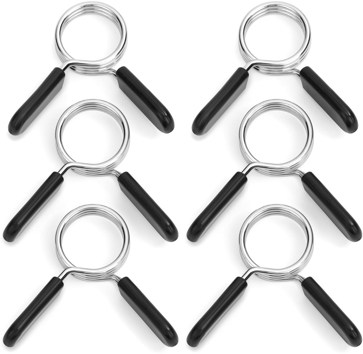 Dailygoods - flintronic 6 stuks veerklemmen, 29 mm veerklemmen voor haltergewichten, halterstang, vergrendelingskettingen, veer voor halters, voor halters, oefeningen, gewichtheffen
