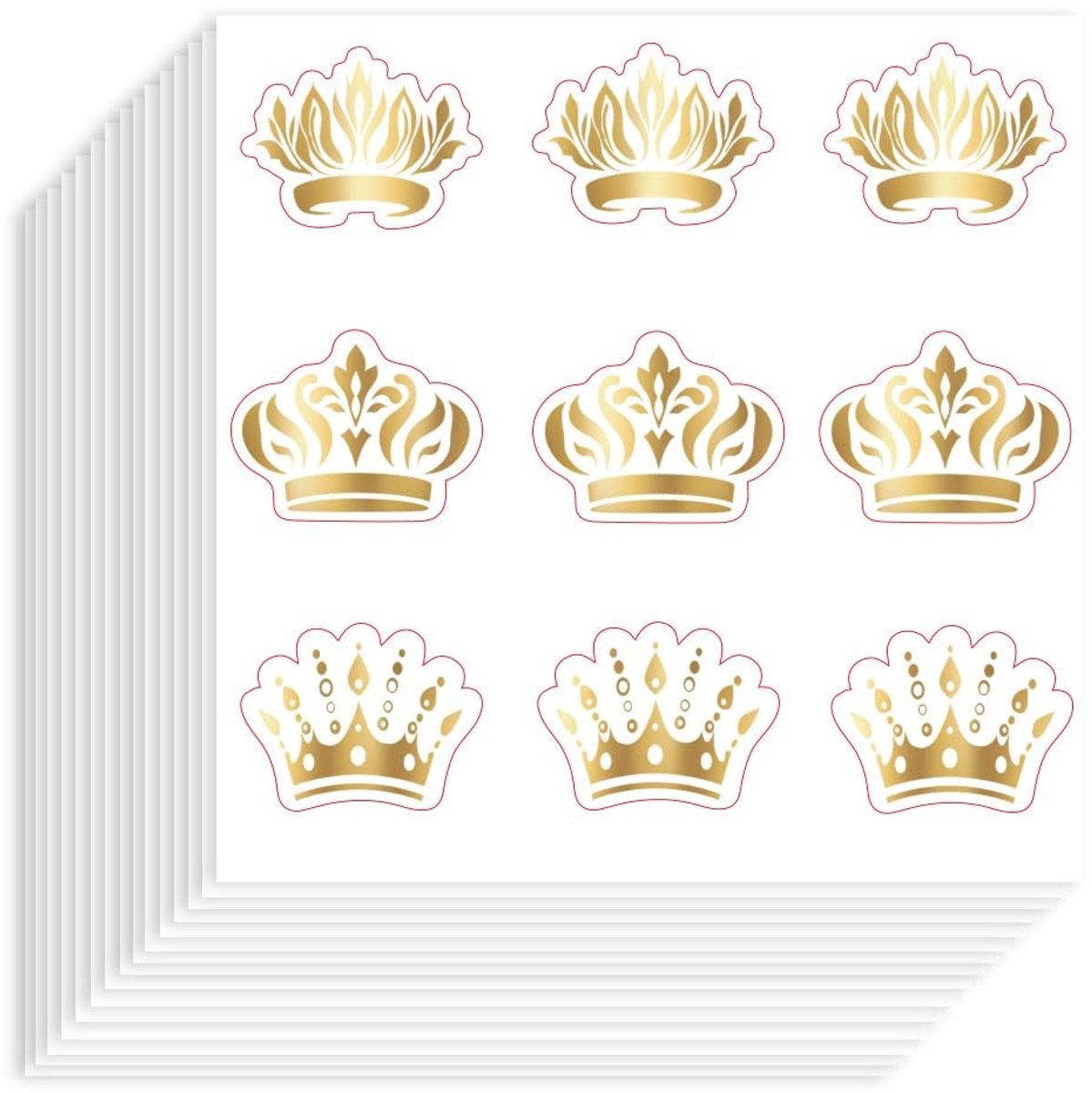 Dailygoods- Decoratieve Stickers 180 Stuks - Zelfklevende Stickers - Waterdichte Stickers - Gouden Kroon Decals - Scrapbook/Agenda - Ambachten/Flessendecoratie